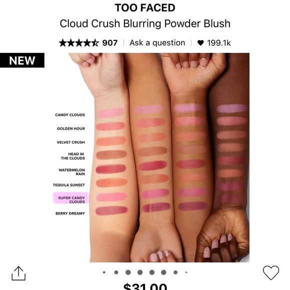Too Faced cloud crush blurring blush, shade Super Candy Clouds - Picture 6 of 6